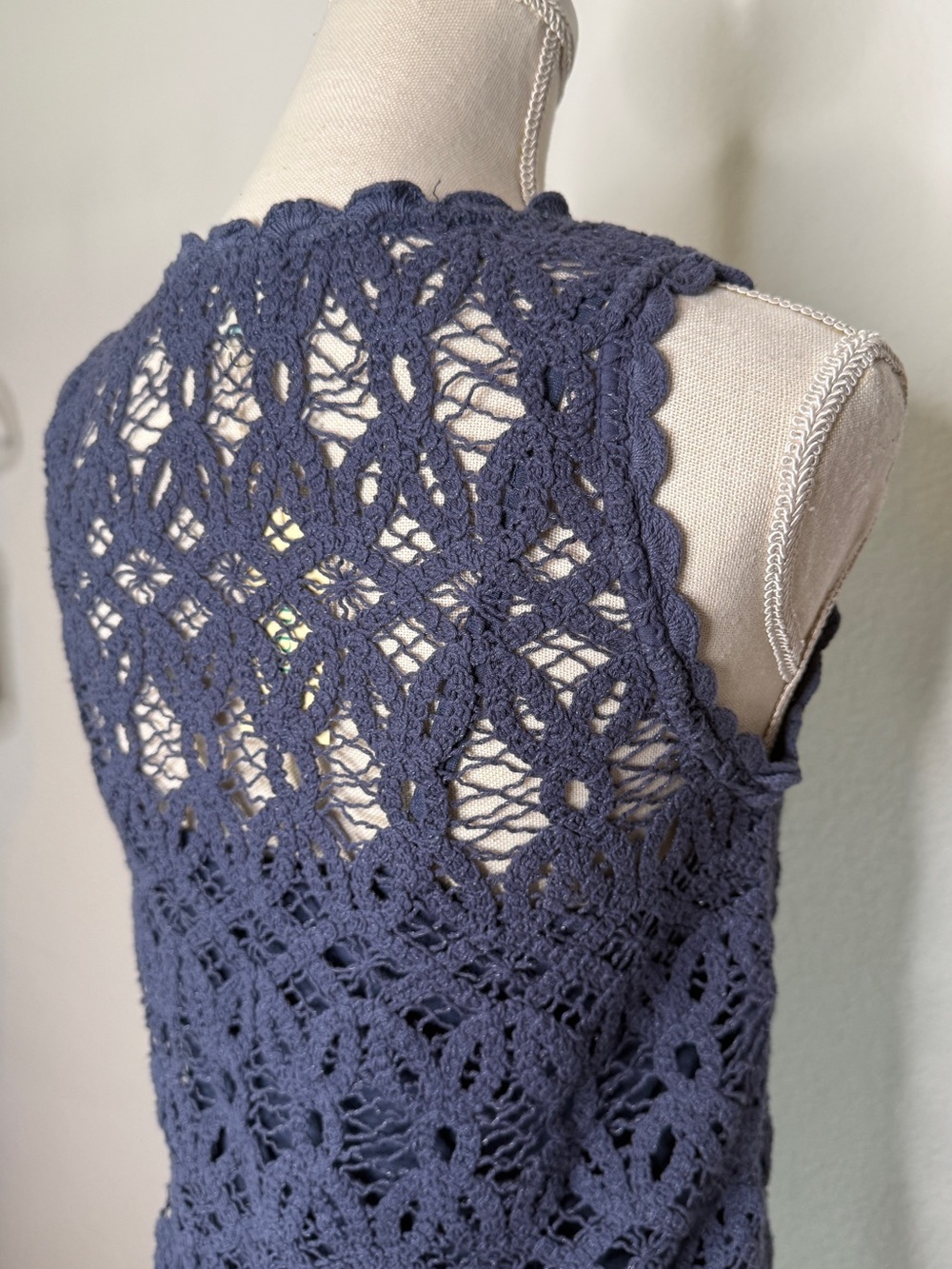 Sundance Perkiwinkle Crochet Sleeveless Top - Picture 5 of 11